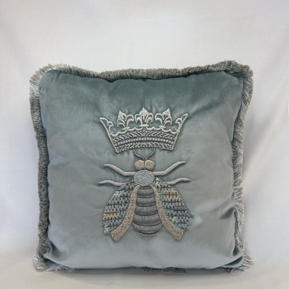 Mastro Raphael Herald Embroidered Bee Cushion Verde