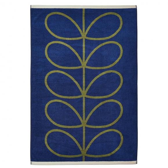 Orla Kiely Linear Stem Towels Navy & Olive