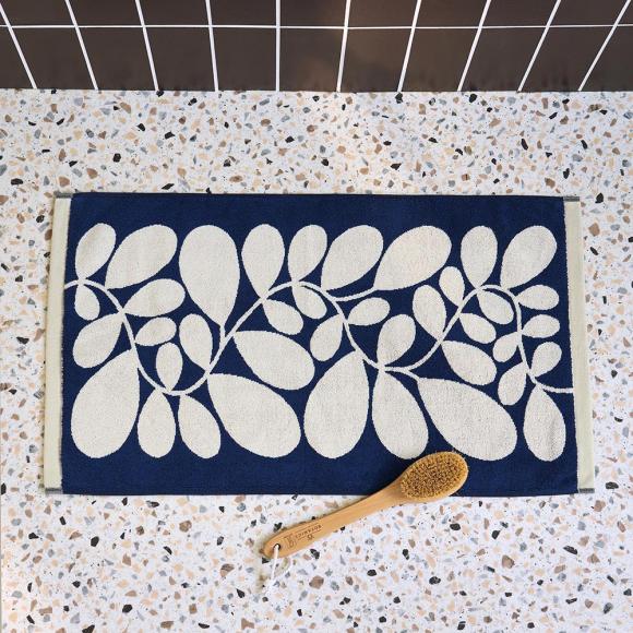 Orla Kiely Sycamore Stripe Bath Mat Dusk-Blue