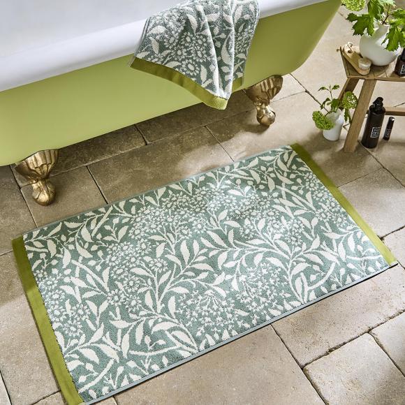 William Morris At Home Michaelmas Daisy Bath Mat Sage