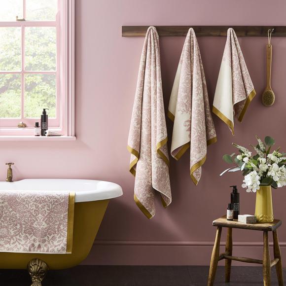 William Morris At Home Strawberry Thief Bath Mat Plaster Pink