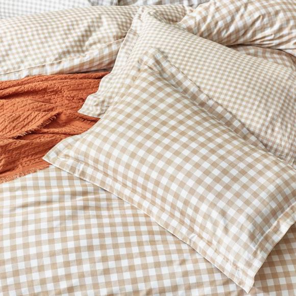 Yard Barton Gingham Check Biscuit Duvet Cover Set