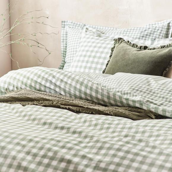 Yard Barton Gingham Check Forest Duvet Cover Set