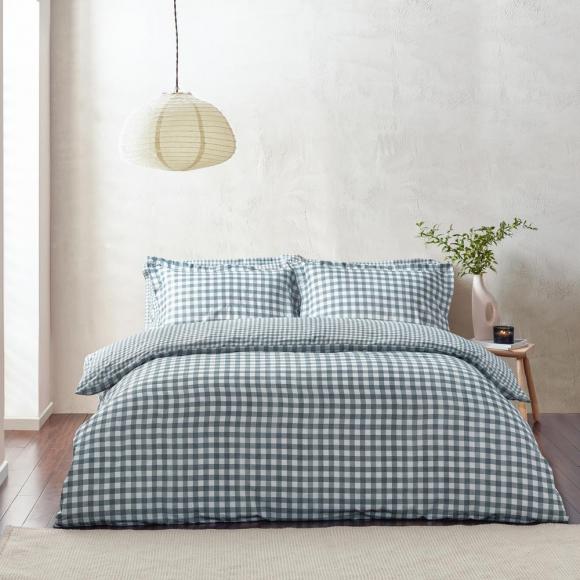 Yard Barton Gingham Check Navy Duvet Cover Set