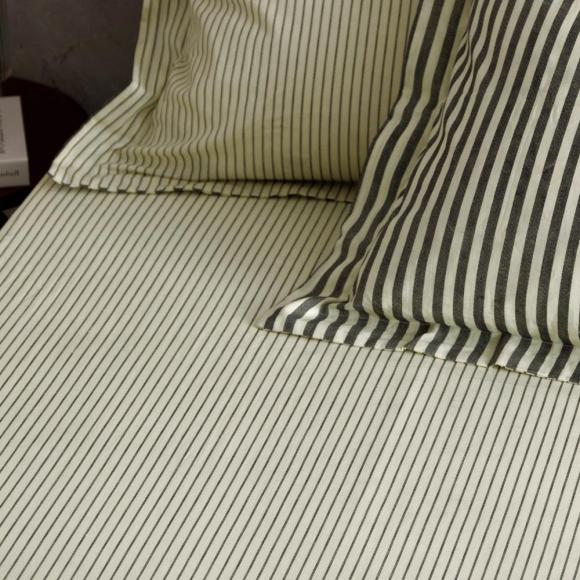 Yard Hebden Black Narrow Stripe Fitted Sheet