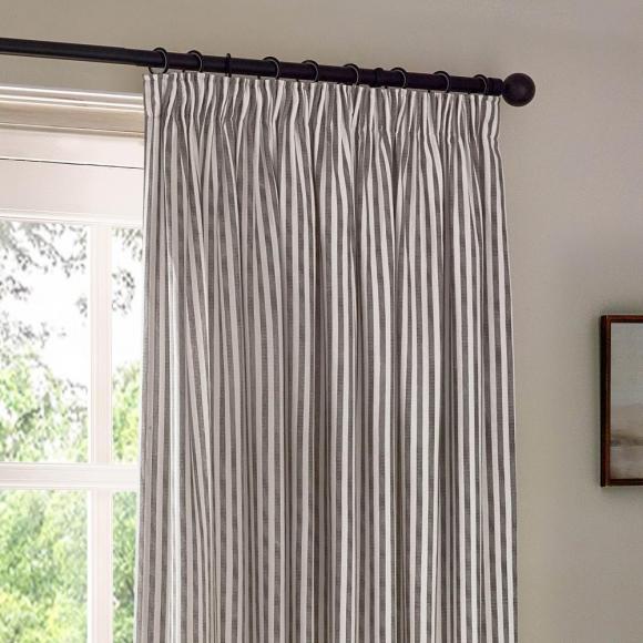 Yard Hebden Grey Striped Curtains with Header Tape