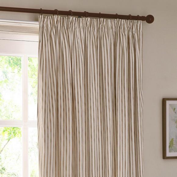Yard Hebden Natural Striped Curtains with Header Tape