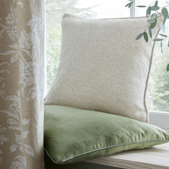 Laura Ashley Milbourne Herringbone Cushion Truffle - Natural