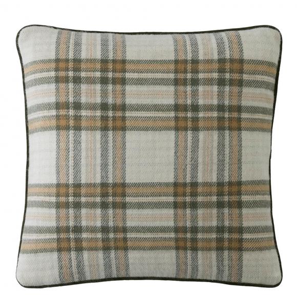 Laura Ashley Padbury Check Cushion Olive