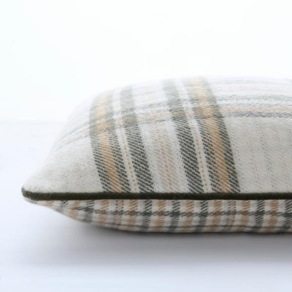 Laura Ashley Padbury Check Cushion Olive