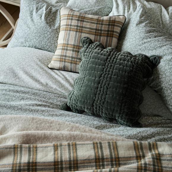 Laura Ashley Scalloped Cushion Pine Green