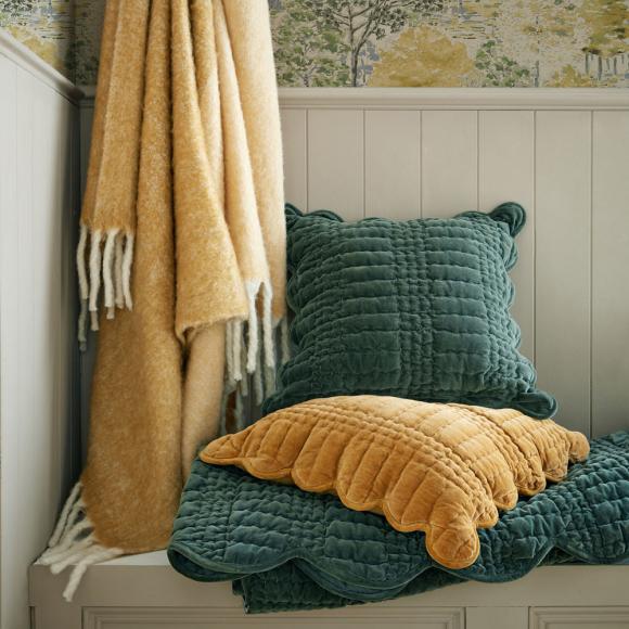 Laura Ashley Bronwen Ochre Yellow Throw