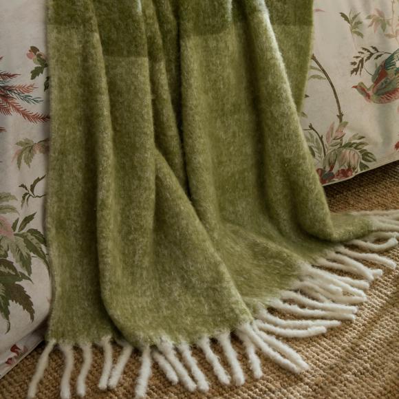 Laura Ashley Bronwen Olive Green Throw