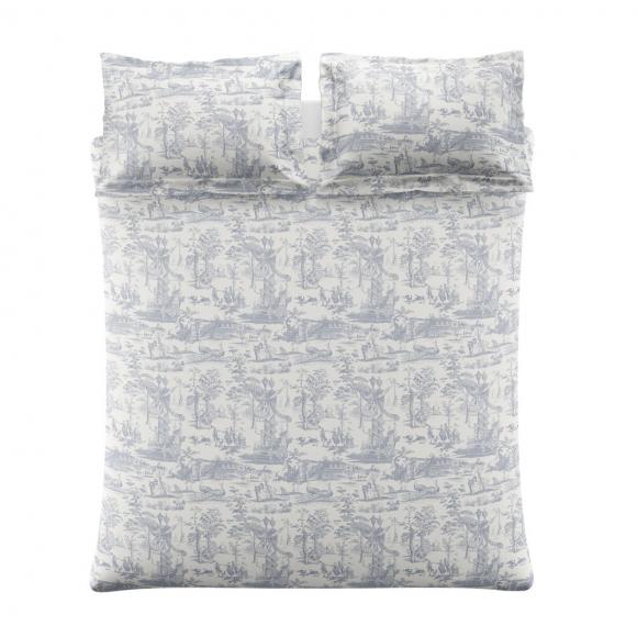 Laura Ashley Braysmith Toile Chambray Blue Duvet Cover Set