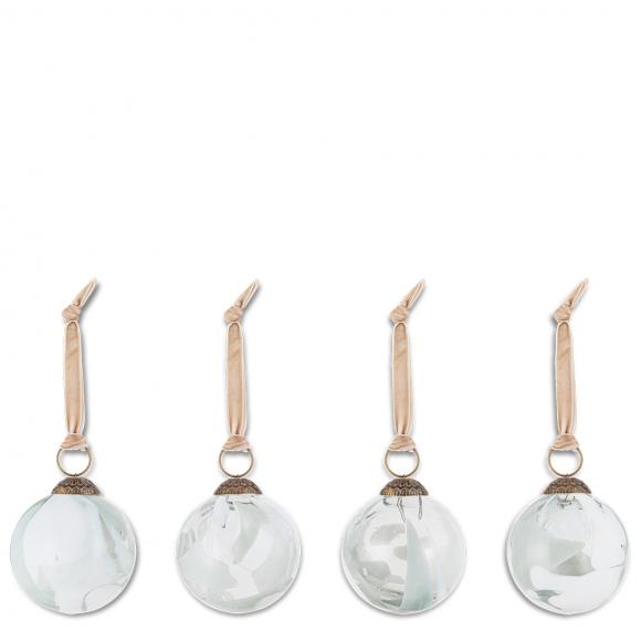 Nkuku Lohara Baubles - White (Set of 4)