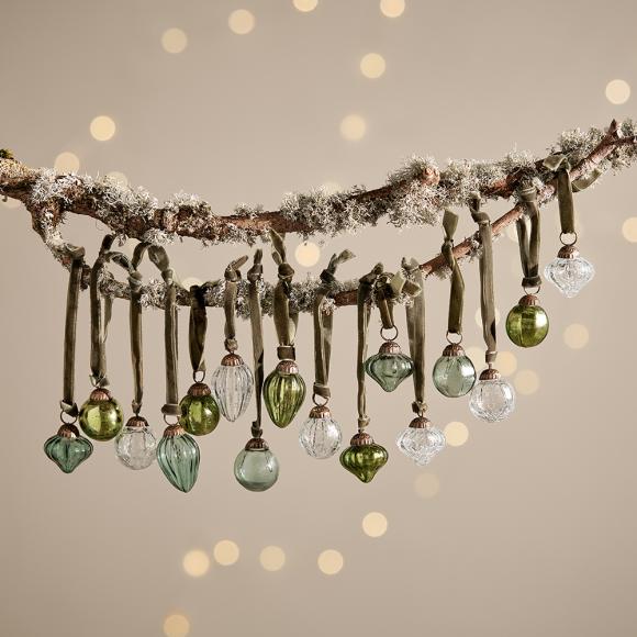 Nkuku Adisa Bauble Jar - Mixed Green & Clear - Set of 16 