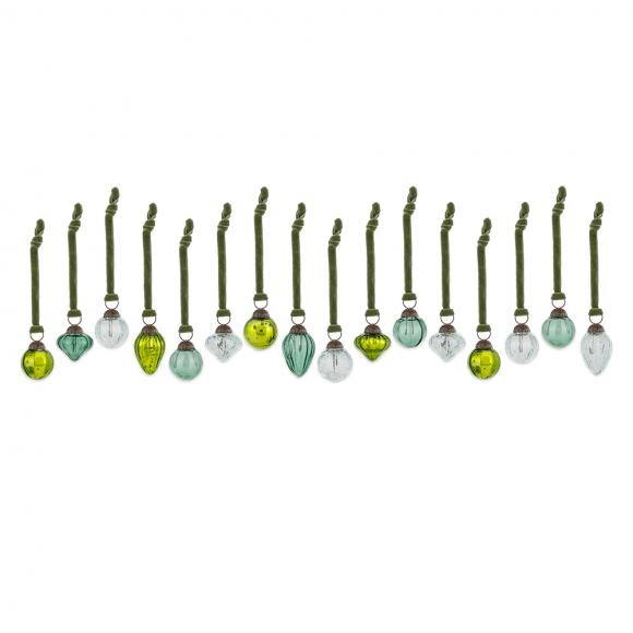 Nkuku Adisa Bauble Jar - Mixed Green & Clear - Set of 16 