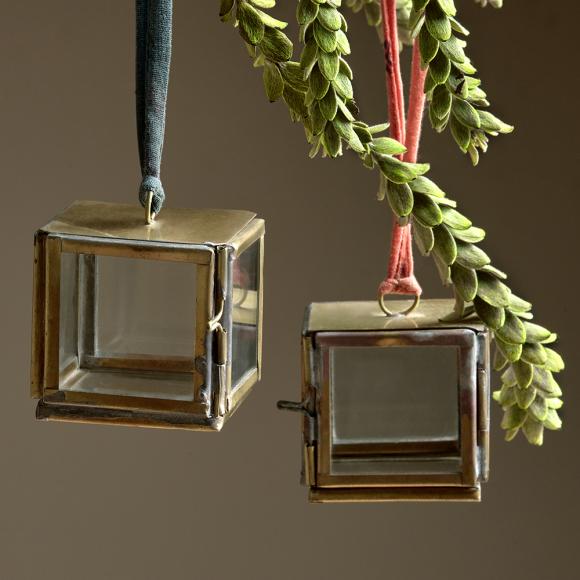 Nkuku Tiny Kiko Box Decoration - Brass (Set of 2)