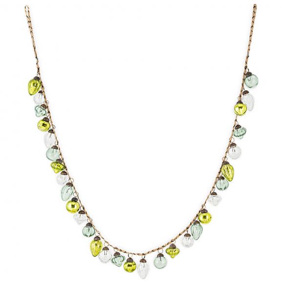 Nkuku Ekiti Bauble Garland - Mixed Green & Clear -  One Size