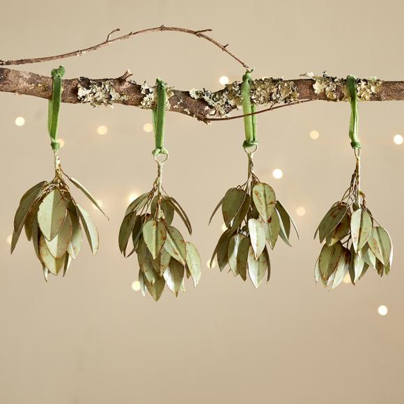 Nkuku Geeti Baubles - Soft Green (Set of 4)