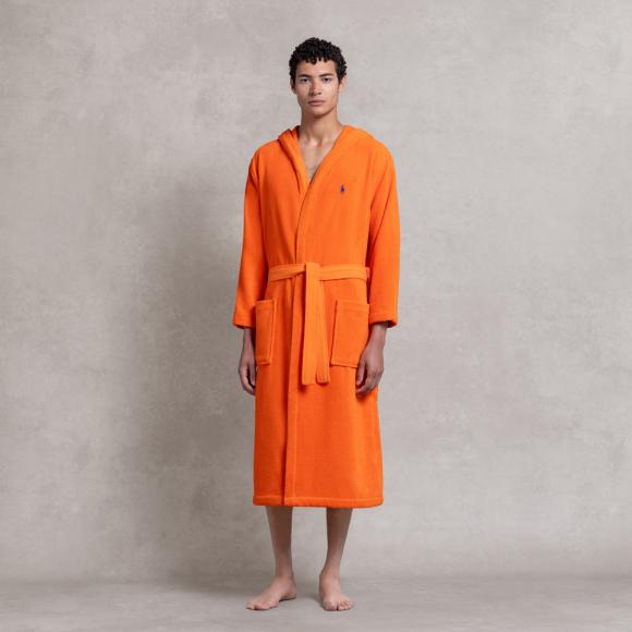 Ralph Lauren Home Polo Player II Shawl Robe Sailing Orange