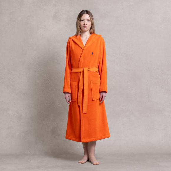 Ralph Lauren Home Polo Player II Shawl Robe Sailing Orange