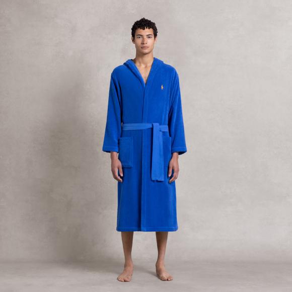 Ralph Lauren Home Polo Player II Shawl Robe Iris Blue