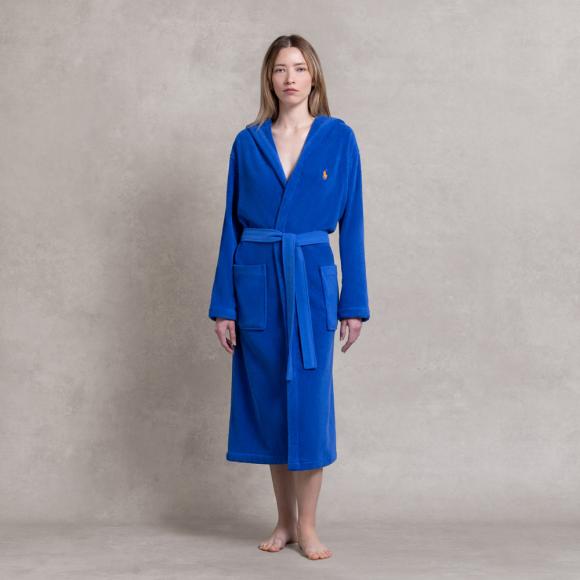 Ralph Lauren Home Polo Player II Shawl Robe Iris Blue