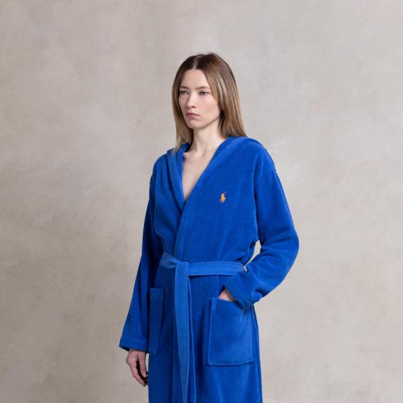 Ralph Lauren Home Polo Player II Shawl Robe Iris Blue