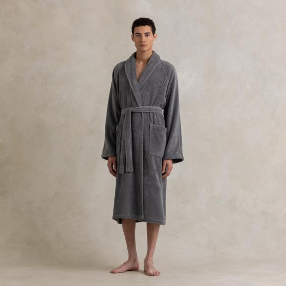 Ralph Lauren Home Langdon Shawl Collar Robe Charcoal