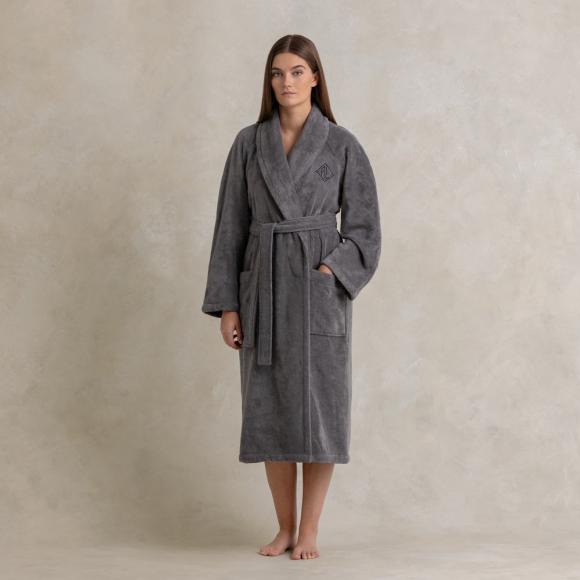 Ralph Lauren Home Langdon Shawl Collar Robe Charcoal