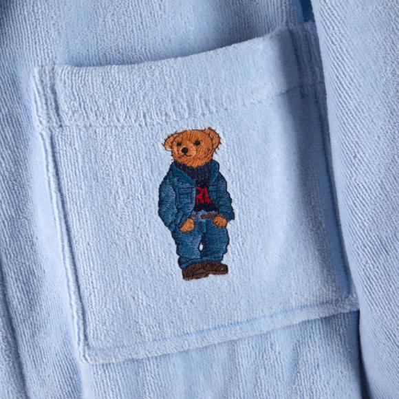 Ralph Lauren Home Denim Bear Bathrobe Blue