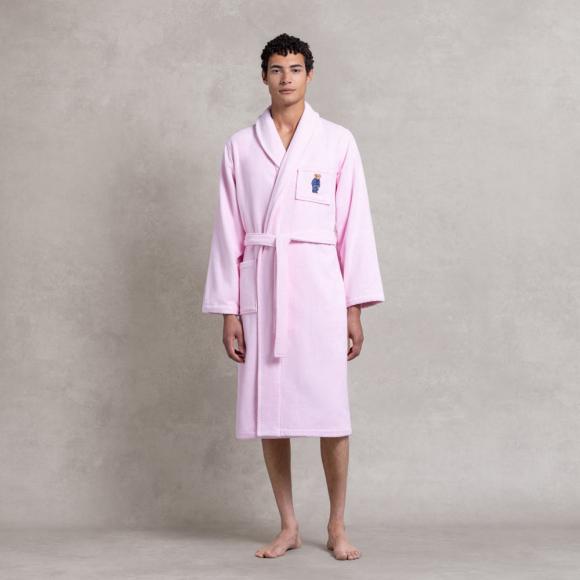 Ralph Lauren Home Denim Bear Bathrobe Pink
