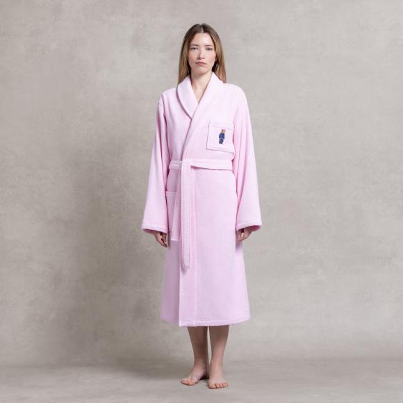 Ralph Lauren Home Denim Bear Bathrobe Pink