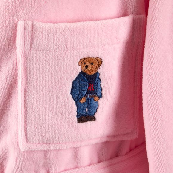 Ralph Lauren Home Denim Bear Bathrobe Pink