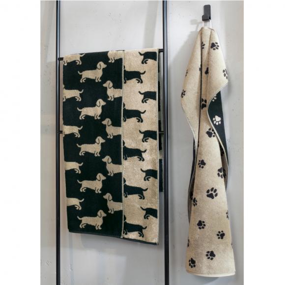 Cawo The Paws Towel Black / Beige