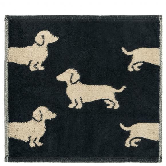 Cawo Sets of Three Face Towels Black / Beige