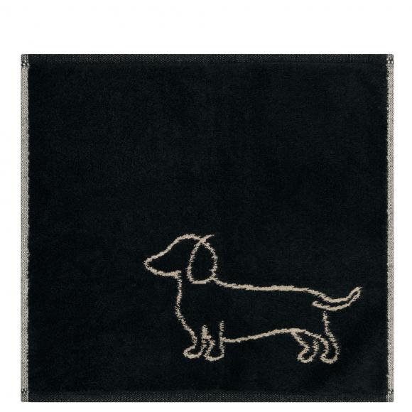 Cawo Sets of Three Face Towels Black / Beige