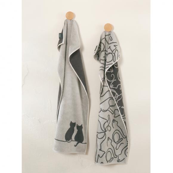 Cawo The Cats Towel Platin / Basalt