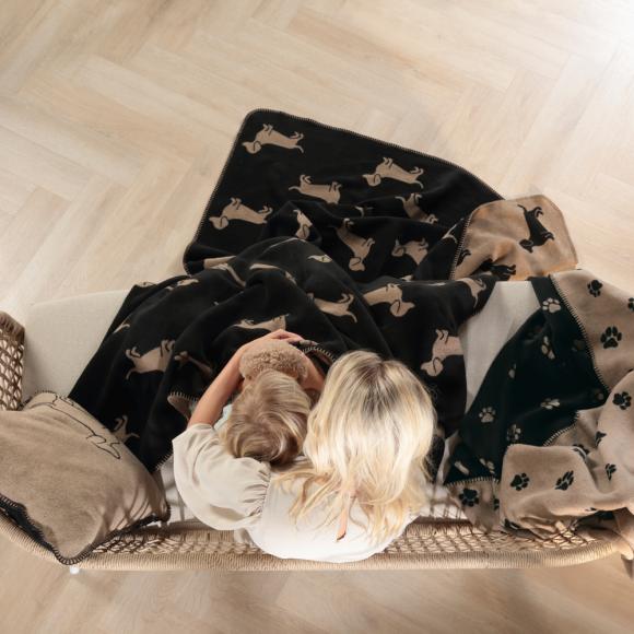 Cawo Dogs Throw Black / Beige