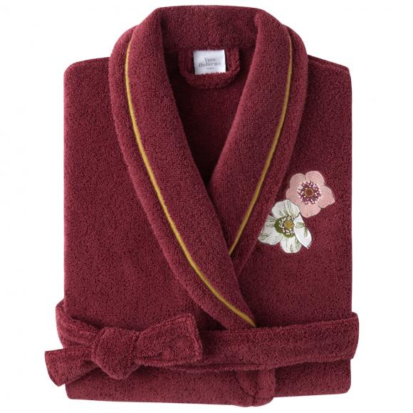 Yves Delorme Corolles Ladies Shawl Collar Bathrobe
