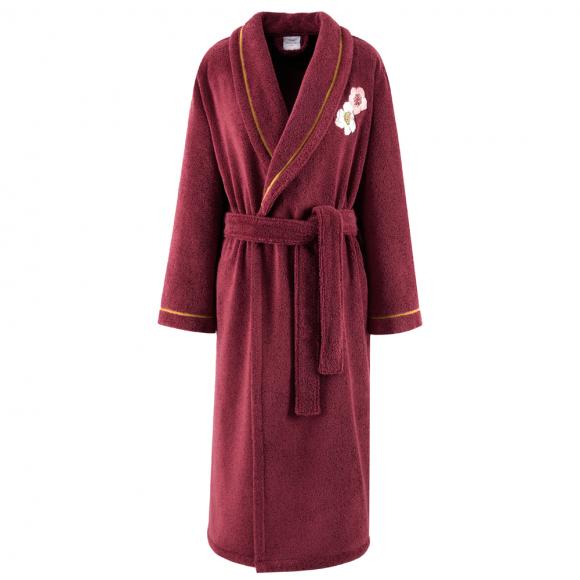 Yves Delorme Corolles Ladies Shawl Collar Bathrobe