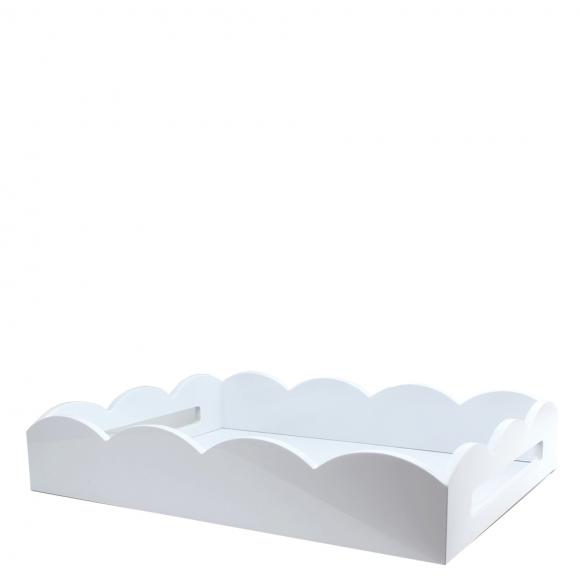 Addison Ross Scalloped Tray White Medium