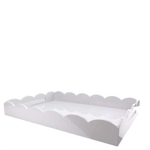 Addison Ross Scalloped Tray White Large