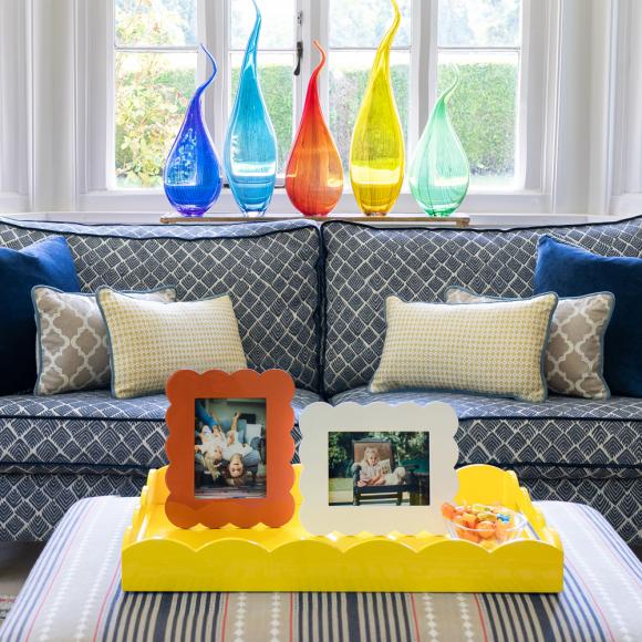 Addison Ross Scalloped Tray Orange Large