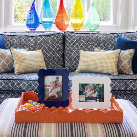 Addison Ross Scalloped Tray Orange Large