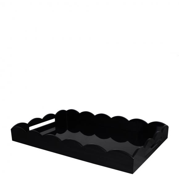 Addison Ross Scalloped Tray Black Large