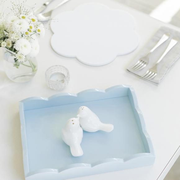 Addison Ross Scalloped Tray White Small