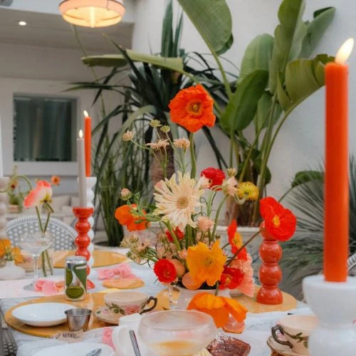 Addison Ross Wax LED Candles Orange