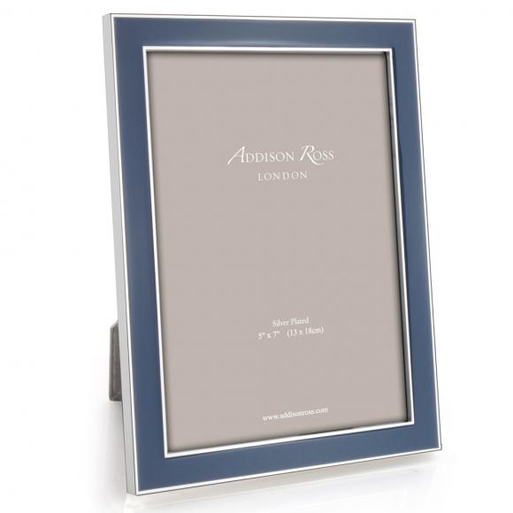Addison Ross Enamel Photo Frame Denim & Silver